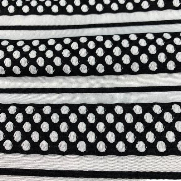 Bisou Bisou Short Sleeve Polka Dots Striped Sheath Dress Size 14 Black & White - Picture 9 of 15